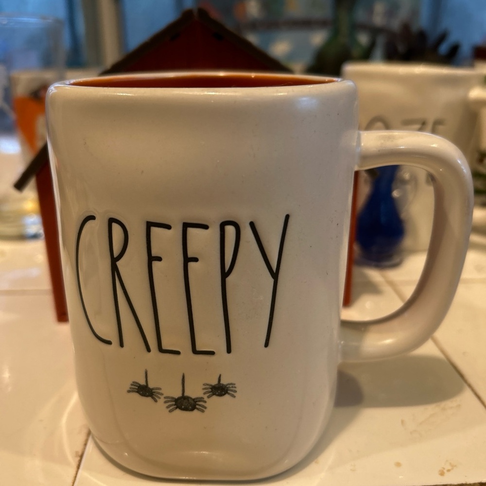 Rae Dunn Creepy White coffee tea Mug